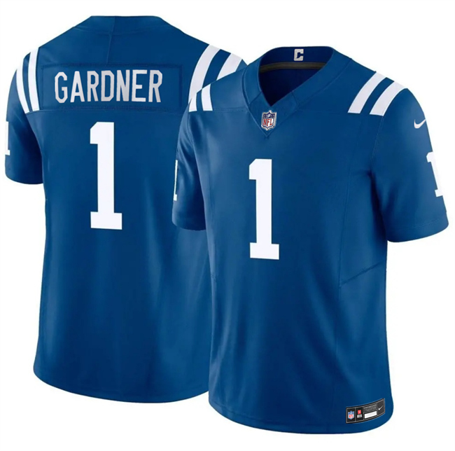 Men's Indianapolis Colts #1 Ahmad Sauce Gardner Blue 2025 F.U.S.E. Vapor Limited Stitched Football Jersey