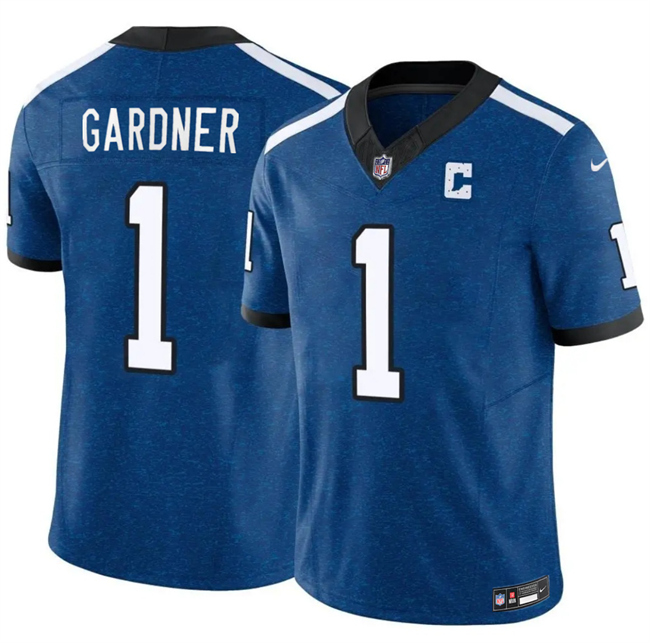 Men's Indianapolis Colts #1 Ahmad Sauce Gardner Blue 2025 F.U.S.E. Throwback Vapor Limited Stitched Football Jersey