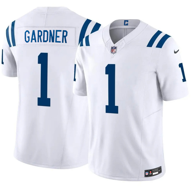 Men's Indianapolis Colts #1 Ahmad Sauce Gardner White 2025 F.U.S.E. Vapor Limited Stitched Football Jersey