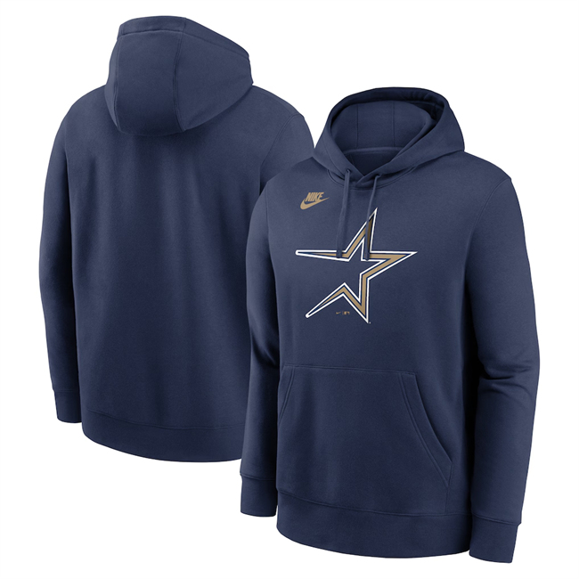 Men's Houston Astros Navy Cooperstown Collection Logo Club Pullover Hoodie