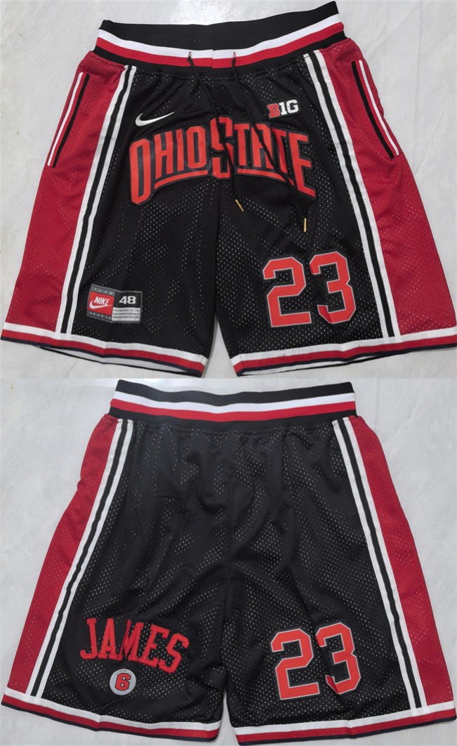 Men's Ohio State Buckeyes #23 Michael Jordan Black Shorts (Run Small)