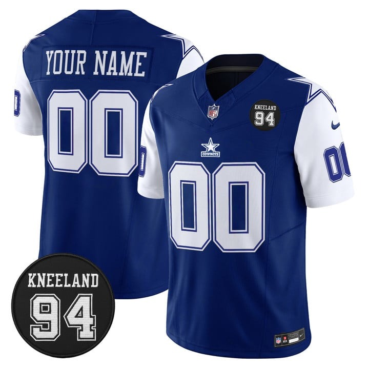 Men's Dallas Cowboys Custom #94 Marshawn Kneeland Memorial Patch 2025 F.U.S.E. Vapor Limited Stitched Jersey Throwback