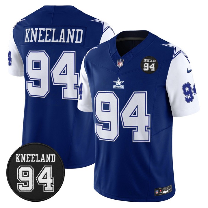 Men's Dallas Cowboys #94 Marshawn Kneeland Memorial Patch F.U.S.E. 2025 Vapor Limited Stitched Jersey Throwback