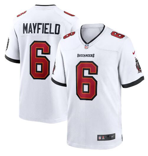 Men's Tampa Bay Buccaneers #6 Baker Mayfield White Stitched Game Jersey