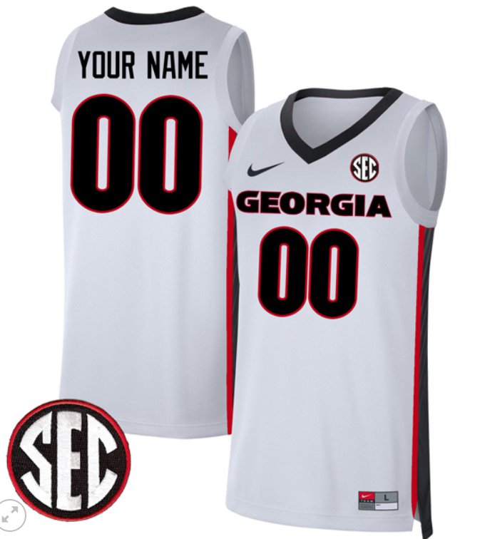 Custom Georgia Bulldogs Jersey College Basketball Stiched White Custom Georgia Bulldogs Jersey College Basketball Stiched White