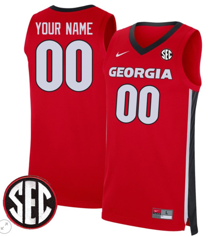 Custom Georgia Bulldogs Jersey NCAA College Basketball Stiched Red Custom Georgia Bulldogs Jersey NCAA College Basketball Stiched Red