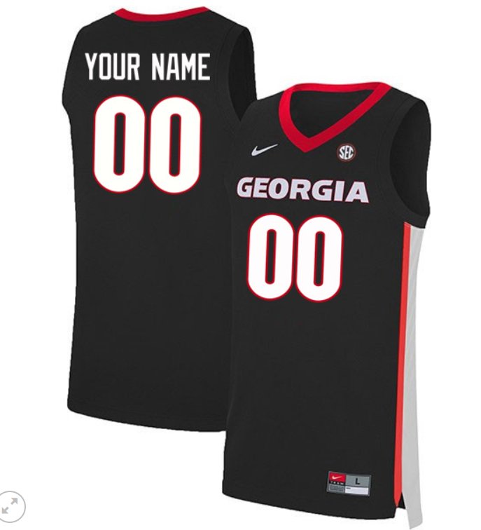 Custom Georgia Bulldogs Jersey College Basketball Stiched Black Custom Georgia Bulldogs Jersey College Basketball Stiched Black