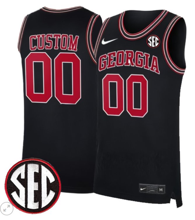 Custom Georgia Bulldogs Jersey College Basketball Stiched Throwback Black Custom Georgia Bulldogs Jersey College Basketball Stiched Throwback Black