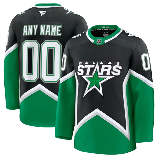 Men's & Youth Dallas Stars Custom Black '99 Throwback 2025-26 Alternate Stitched Hockey Jersey