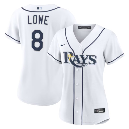 Women's Tampa Bay Rays #8 Brandon Lowe White Nike Home Replica Jersey