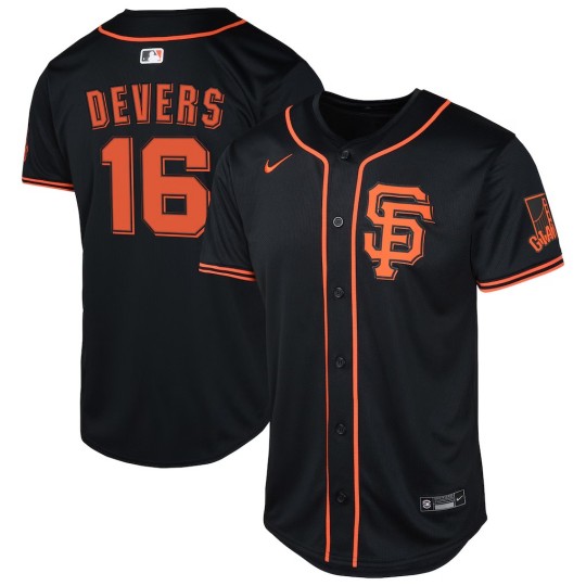 Youth San Francisco Giants #16 Rafael Devers Black Nike Limited Jersey