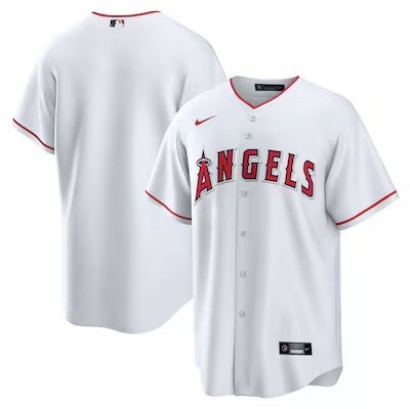 Big Size 4XL-8XL Men's Los Angeles Angels Nike Home Replica Stitched Jersey - White