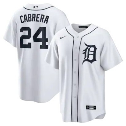 Men's & Women's & Youth Detroit Tigers #24 Miguel Cabrera White Nike Home Retired Player Replica Stitched Jersey