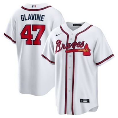 Men's & Women's & Youth Atlanta Braves #47 Tom Glavine White Nike Home Retired Player Replica Stitched Jersey