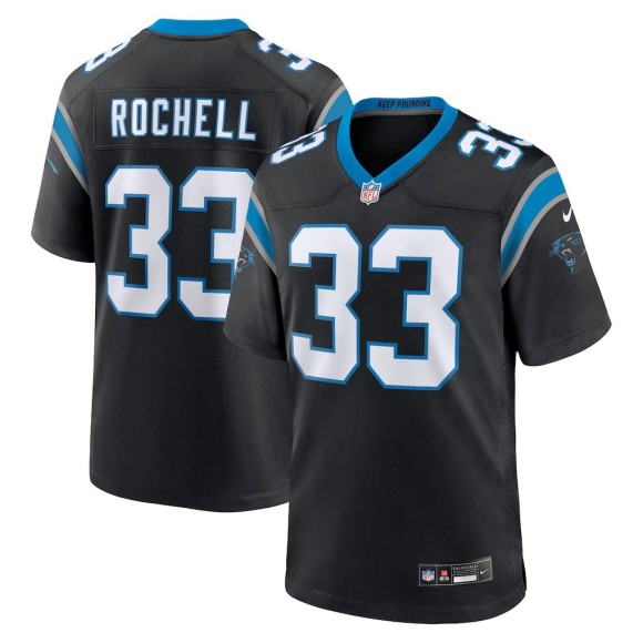 Men's Carolina Panthers #33 Robert Rochell Black Nike Team Game Stitched Jersey