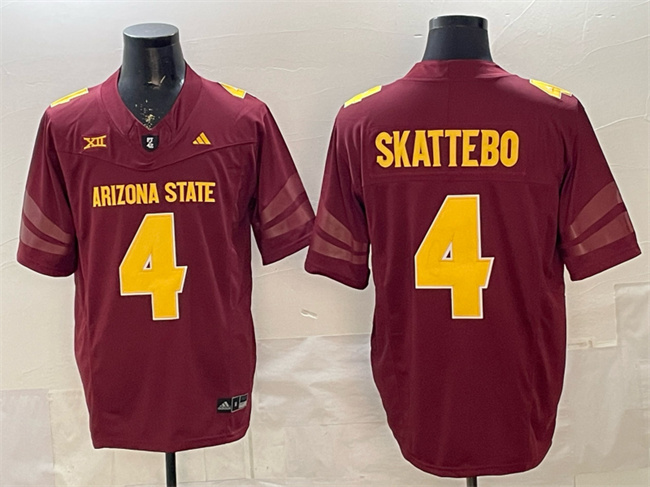 Men's Arizona State Sun Devils #4 Cam Skattebo Red 2025 F.U.S.E. With Patch Vapor Limited Stitched Jersey