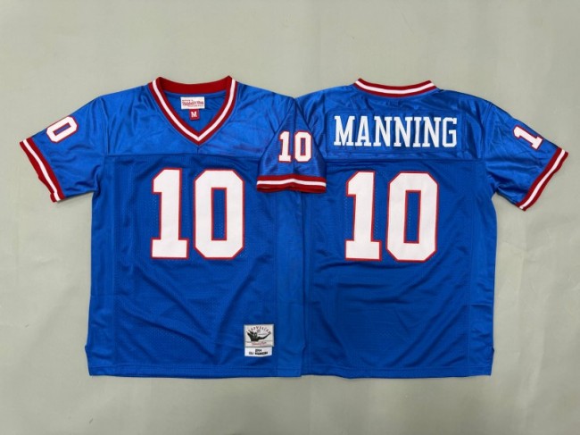 Youth New York Giants #10 Eli Manning Blue 2004 Throwback Stitched Jersey