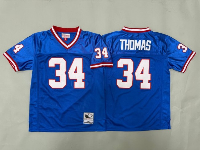 Youth Buffalo Bills #34 Thurman Thomas Blue 1990 Throwback Stitched Jersey