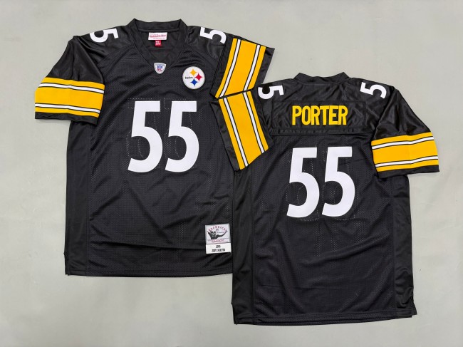 Men's Pittsburgh Steelers #55 Joey Porter Black 2005 Throwback Stitched Jersey