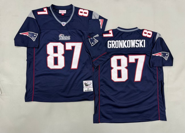 Men's New England Patriots #87 Rob Gronkowski Navy 2007 Throwback Stitched Jersey