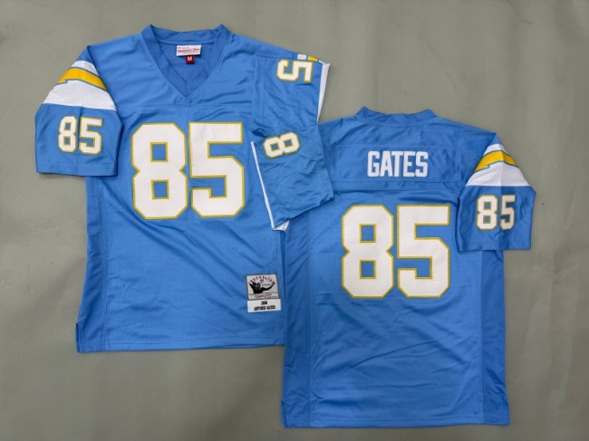 Men's Los Angeles Chargers #85 Antonio Gates Light Blue 2006 Throwback Stitched Jersey