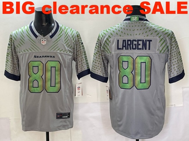 Clearance SALE Mens & Womens & Youth Seattle Seahawks #80 Steve Largent 2025 “Rivalries” F.U.S.E. Stitched Jersey Wolf Gray