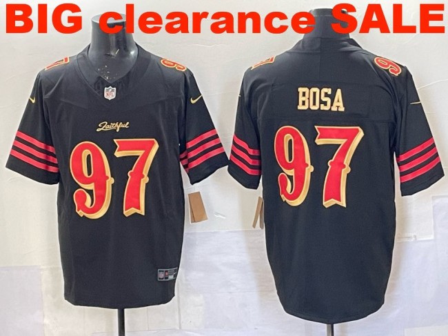 Clearance SALE Mens & Womens & Youth San Francisco 49ers #97 Nick Bosa 2025 “Rivalries” F.U.S.E. Stitched Limited Jersey Black