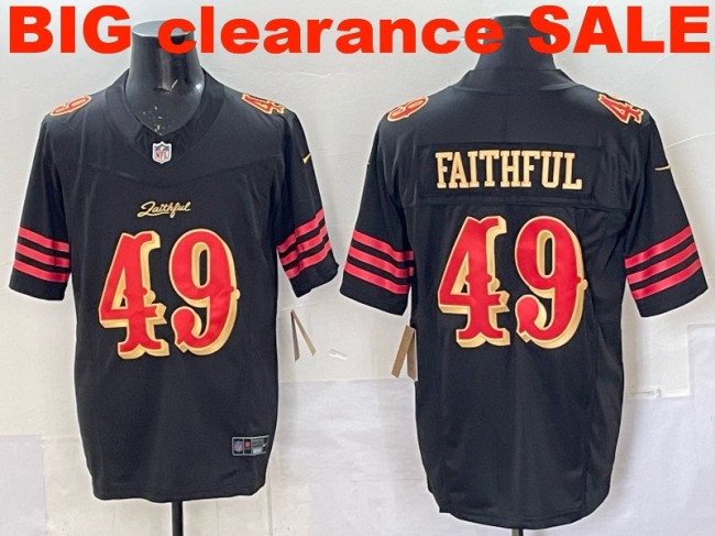 Clearance SALE Mens & Womens & Youth San Francisco 49ers #49 Faithful 2025 “Rivalries” F.U.S.E. Stitched Limited Jersey Black