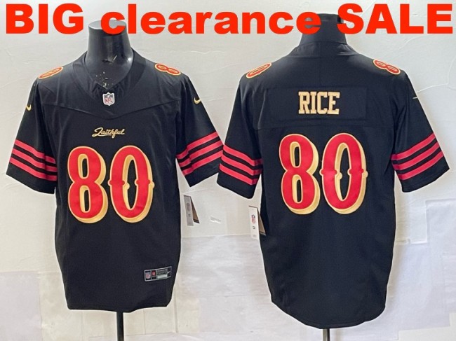 Clearance SALE Mens & Womens & Youth San Francisco 49ers #80 Jerry Rice 2025 “Rivalries” F.U.S.E. Stitched Limited Jersey Black