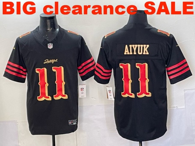 Clearance SALE Mens & Womens & Youth San Francisco 49ers #11 Brandon Aiyuk 2025 “Rivalries” F.U.S.E. Stitched Limited Jersey Black