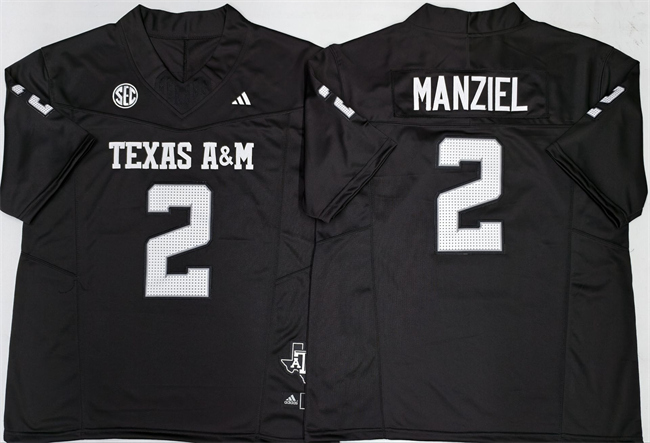 Men's Texas A&M Aggies Lions #2 Johnny Manziel Black 2025 F.U.S.E. Stitched Jersey