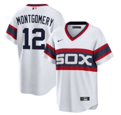 Men's Chicago White Sox #12 Colson Montgomery White Alternate Cool Base Stitched Jersey