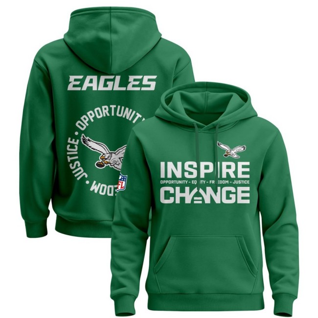 Men's Philadelphia Eagles Kelly Green 2025 Stitched Pullover Hoodie