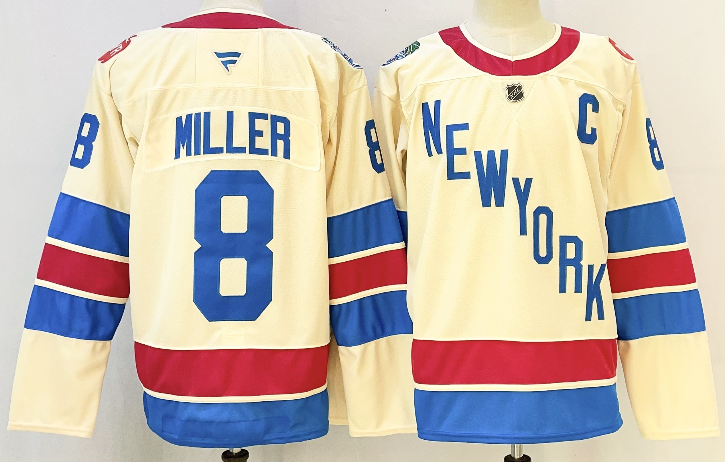 Men's New York Rangers #8 JT Miller Beige 2025-26 Winter Classic With C Patch Stitched Hockey