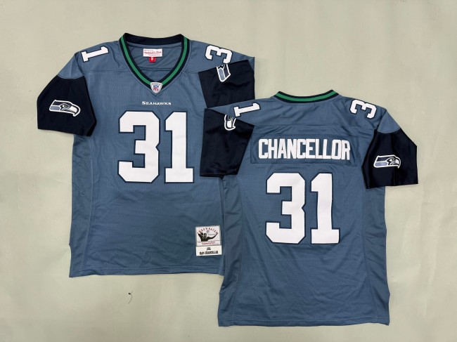 Men's Seattle Seahawks #31 Kam Chancellor Blue 'MN' Throwback 2011 Stitched Football Jersey