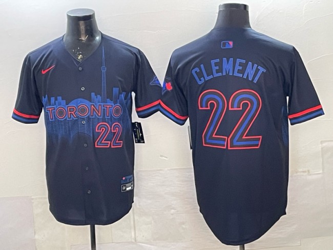 Men's Toronto Blue Jays #22 Ernie Clement Black City Connect Limited Stitched Baseball Jersey