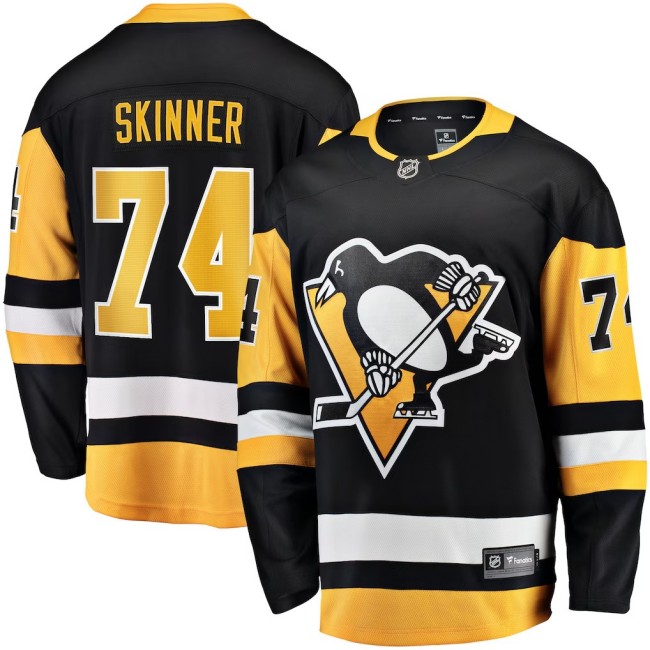 Men's Pittsburgh Penguins #74 Stuart Skinner Black Home Stitched Jersey