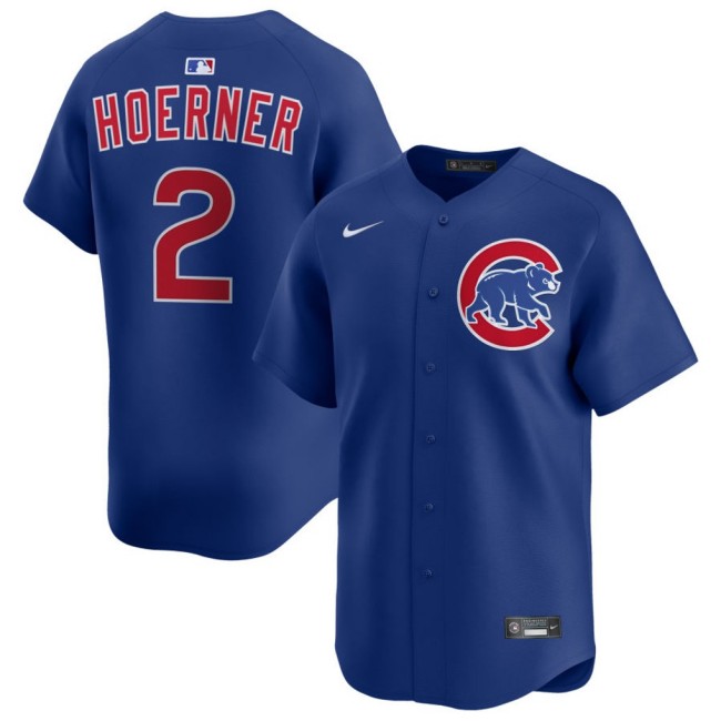 Men's Chicago Cubs #2 Nico Hoerner Royal Nike Alternate Limited Jersey