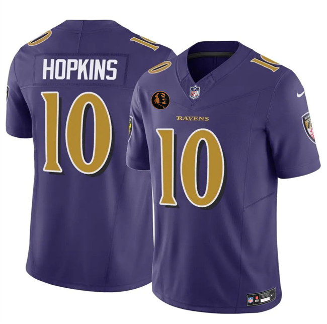 Men's Baltimore Ravens #10 DeAndre Hopkins Purple 2025 F.U.S.E. With John Madden Patch Limited Football Jersey