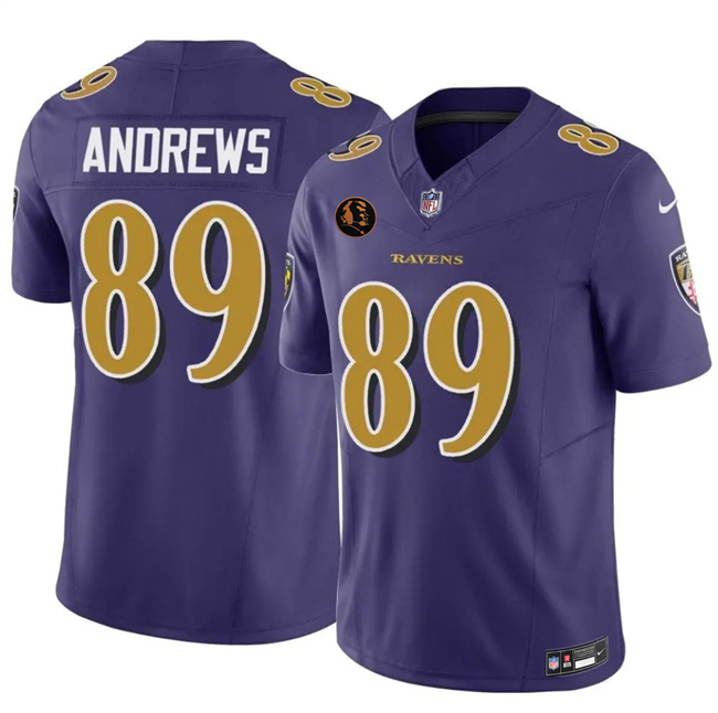 Men's Baltimore Ravens #89 Mark Andrews Purple 2025 F.U.S.E. With John Madden Patch Limited Football Jersey