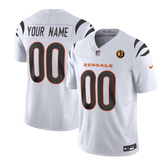 Men's & Women's & Youth Cincinnati Bengals Active Player Custom White 2025 F.U.S.E. With John Madden Patch Vapor Limited Stitched Football Jersey