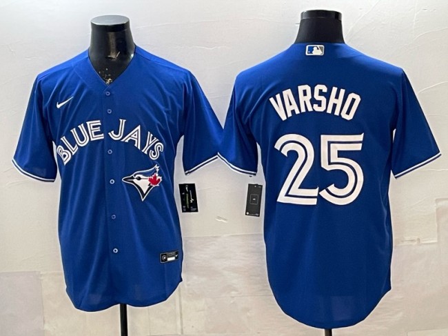 Men's Toronto Blue Jays #25 Daulton Varsho Royal Cool Base Stitched Baseball Jersey