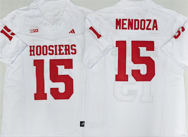 Men's Indiana Hoosiers #15 Fernando Mendoza White Stitched Basketball Jersey