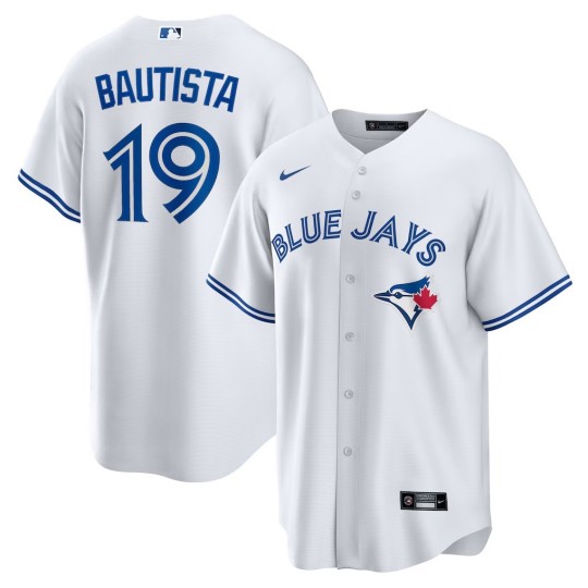 Toronto Blue Jays #19 Jose Bautista White Nike Home Retired Player Replica Stitched Baseball Jersey