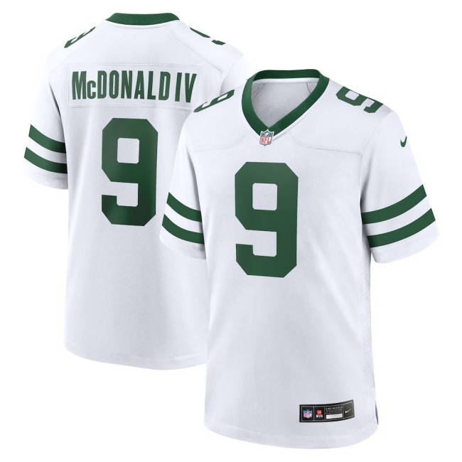 Men's New York Jets #9 Will McDonald IV Legacy White Nike Game Stitched Jersey