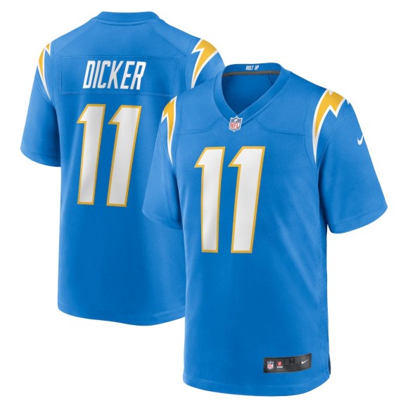 Men's Los Angeles Chargers #11 Cameron Dicker Powder Blue 2025 Vapor Limited Stitched Football Jersey