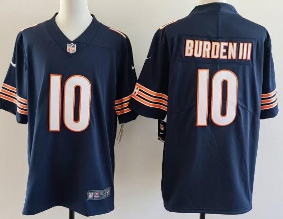 Men's Chicago Bears #10 Luther Burden III Navy Vapor Limited Stitched Jersey