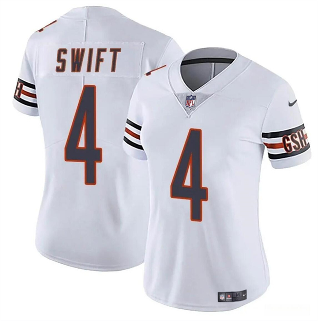 Women's Chicago Bears #4 D’Andre Swift White Vapor Untouchable Limited Stitched Jersey
