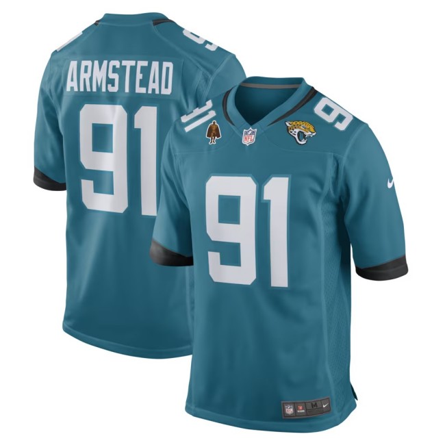 Men's Jacksonville Jaguars #91 Arik Armstead Teal Nike Team 2024 Walter Payton Man of the Year Vapor Limited Stitched Jersey