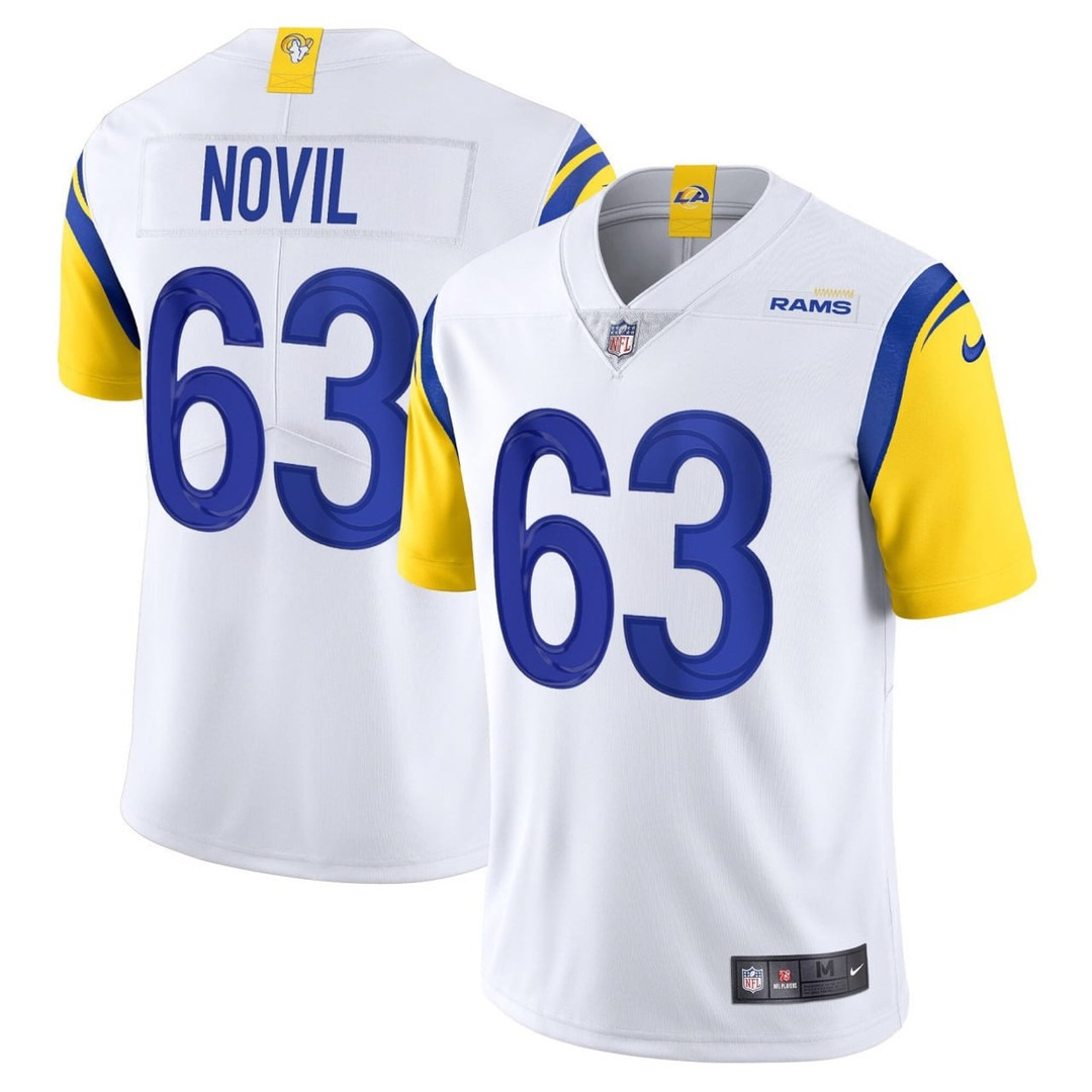 Men's & Women's & Youth Los Angeles Rams #63 NOVIL White F.U.S.E. Limited Stitched Jersey